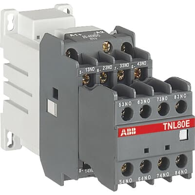 ABB TNL44E 17-32V DC Contactor Relay, 17 to 32 V dc Coil, 8-Pole, 4 A 17 to 32 V, 4 NO/4 NC, 690V