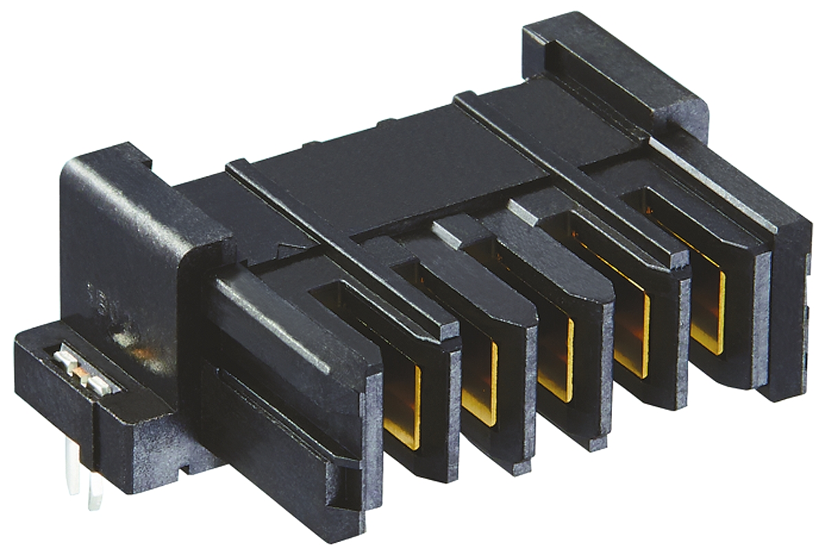 Hirose FunctionMAX FX30B Series Right Angle Through Hole PCB Header, 5 Contact(s), 3.81 mm Pitch, 1 Row, Shrouded