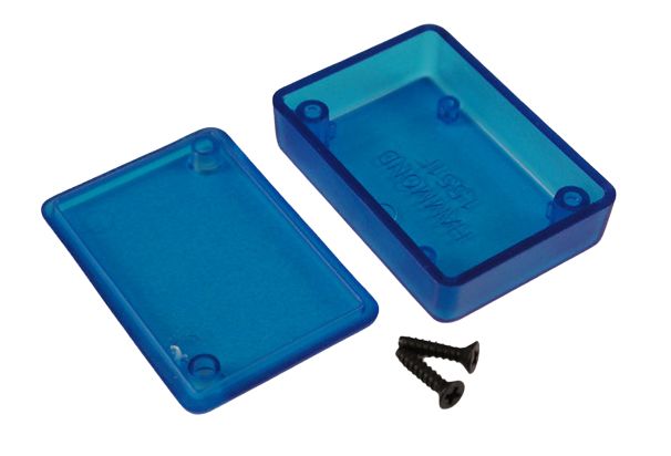 Hammond 1551 Series Translucent Blue ABS Enclosure, IP54, Flanged, Translucent Blue Lid, 50 x 35 x 15mm