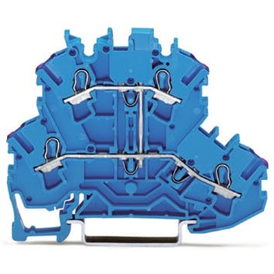WAGO 2002-2209 TOPJOB S Series Blue, 2.5mm², 2-Level, Push In Termination, ATEX, CSA, IECEx