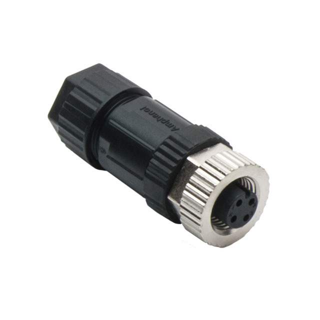 Amphenol Industrial Circular Connector, 4 Contacts, Cable, M12 Connector, Socket, Female, IP67, M Series