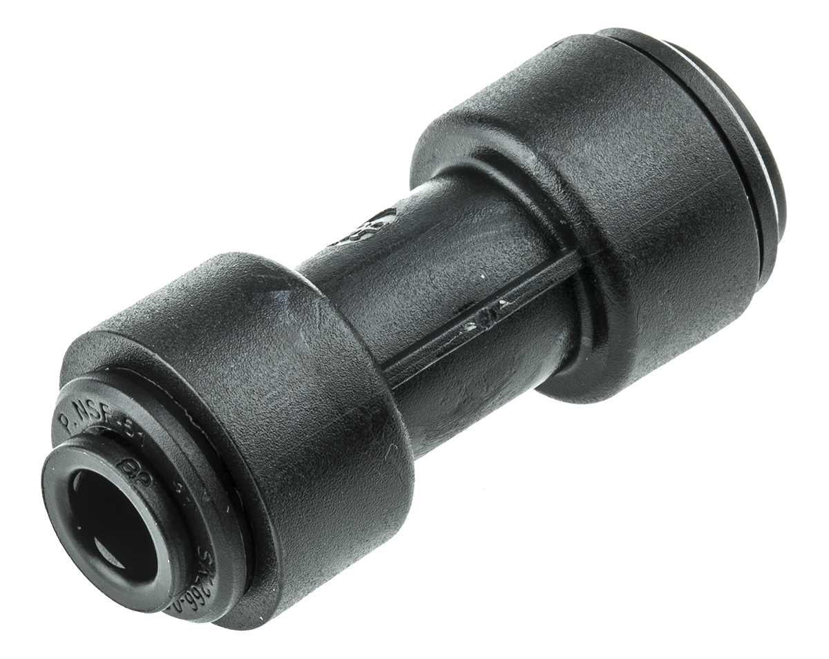 John Guest PM Series Reducer Nipple, Push In 8 mm to Push In 6 mm, Tube-to-Tube Connection Style