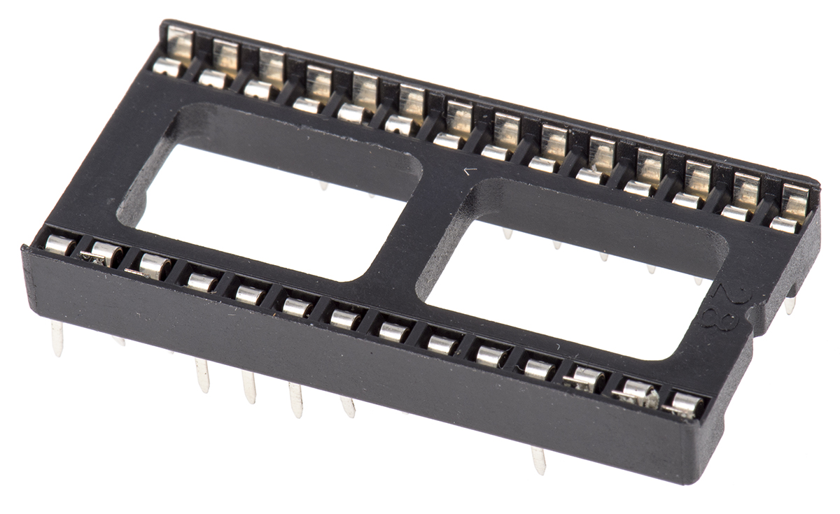 ASSMANN WSW 2.54mm Pitch Vertical 28 Way, Through Hole Stamped Pin Open Frame IC Dip Socket, 1A