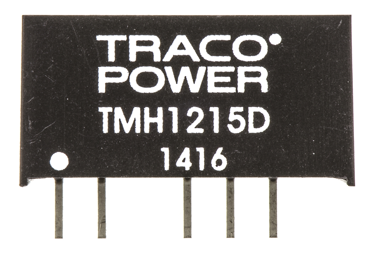 TRACOPOWER TMH DC-DC Converter, ±15V dc/ ±65mA Output, 10.8 → 13.2 V dc Input, 2W, Through Hole, +85°C Max Temp