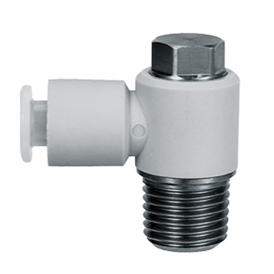 SMC KG Series Elbow Fitting, Push In 6 mm to M5 x 0.8, Threaded-to-Tube Connection Style, KGV06-M5