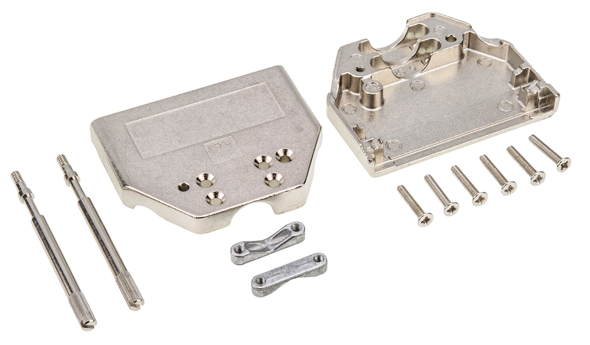 Amphenol FCI 8655MH Series Die Cast Zinc D-sub Connector Backshell, 25 Way, Strain Relief