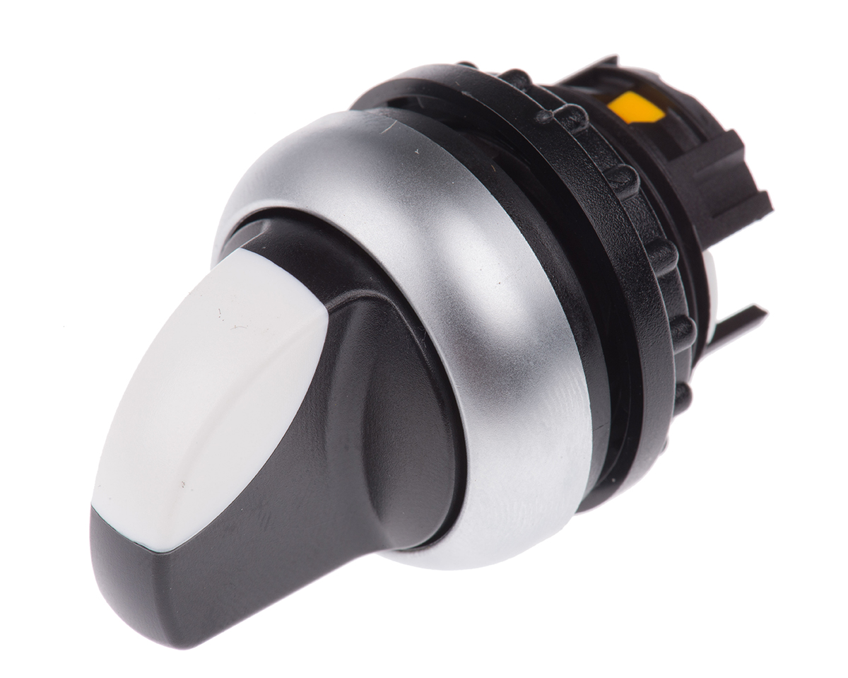 Eaton RMQ Titan Series 2 Position Selector Switch Head, 22mm Cutout, Black/White Handle