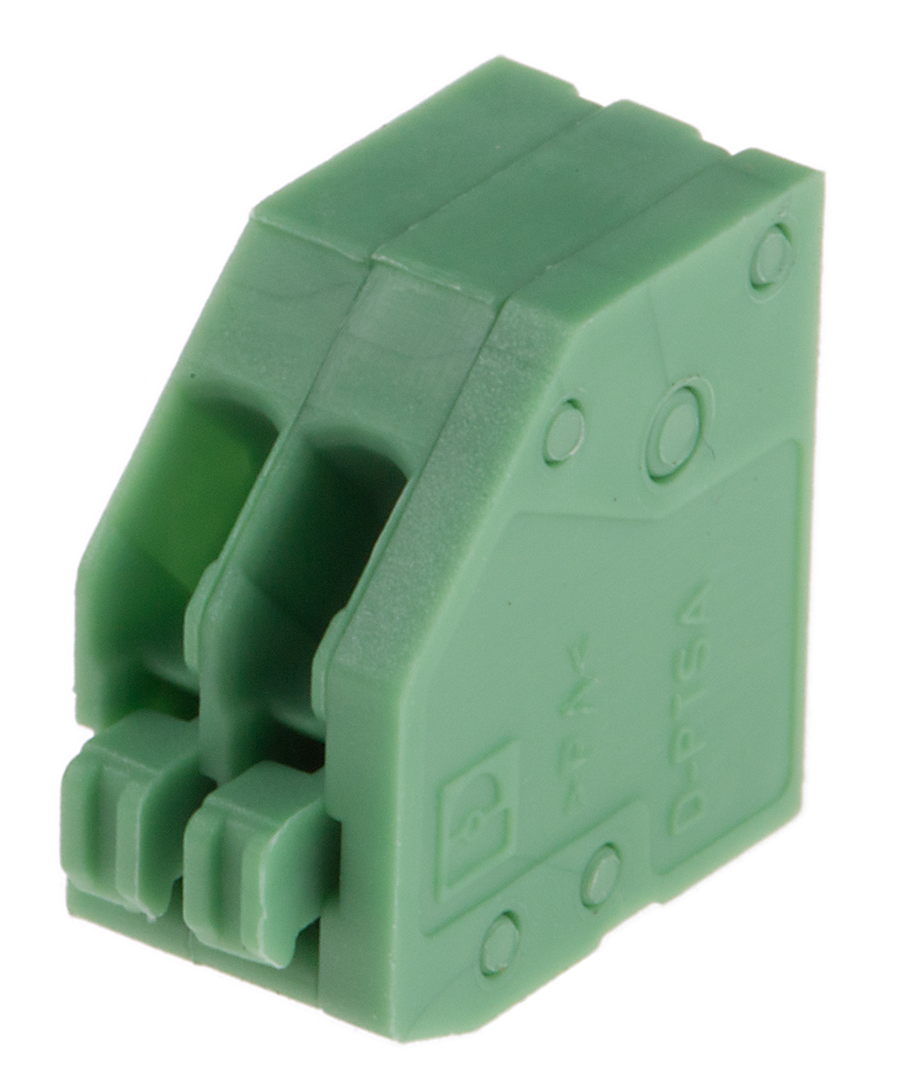 Phoenix Contact PTSA 0.5/ 2-2.5-F Series PCB Terminal Block, 2.5mm Pitch, Through Hole Mount, 1-Row, Solder Termination