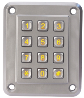 EOZ IP67 12 Key ZAMAK 5 Illuminated Anti Vandal Keypad