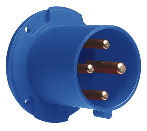 Amphenol Industrial, 2CMA1 IP44 Blue Panel Mount 3P+E Industrial Power Plug, Rated At 63A, 250 V