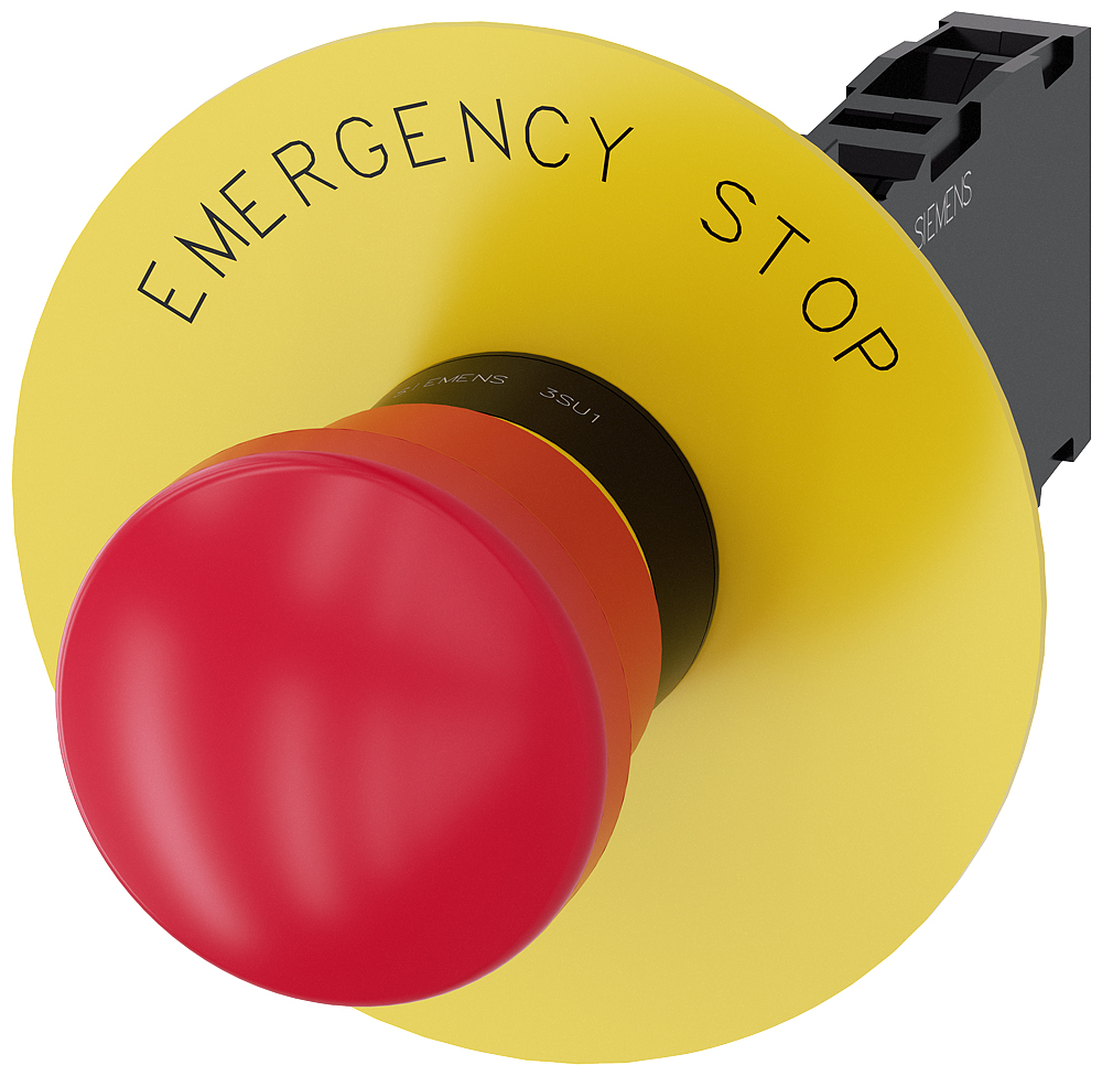 Siemens SIRIUS ACT 3SU11 Series Pull Release Emergency Stop Push Button, Panel Mount, 22mm Cutout, SPDT, IP66, IP67,