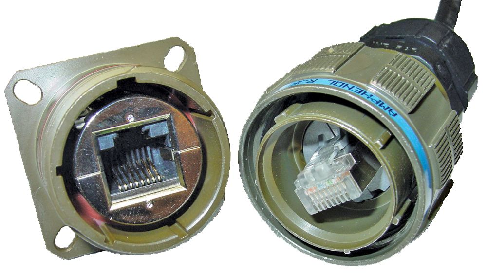 Amphenol Socapex RJFTV Series Female Ethernet Connector, Panel Mount, Cat5e Straight 1 Port 8 -Way