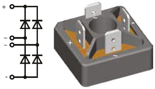 IXYS Bridge Rectifier Module, 38A, 1600V, 4-Pin