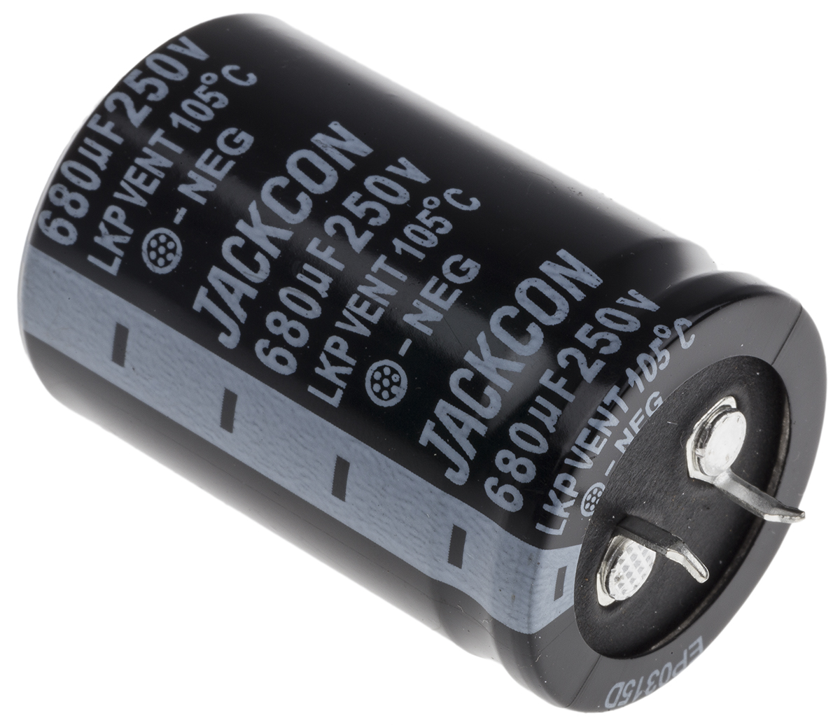 RS PRO 680μF Aluminium Electrolytic Capacitor 250V dc, Snap-In