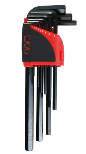 SAM 9 piece L Shape Metric Hex Key Set, 1.5 mm, 2.5 mm, 2 mm, 3 mm, 4 mm, 5 mm, 6 mm, 8 mm, 10 mm