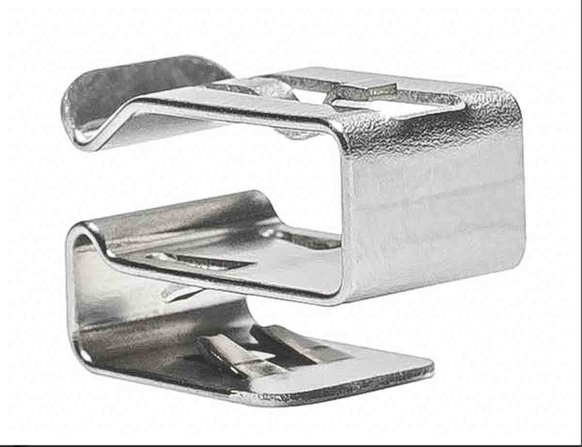 HellermannTyton Metallic Stainless Steel Cable clip, 7mm Max. Bundle
