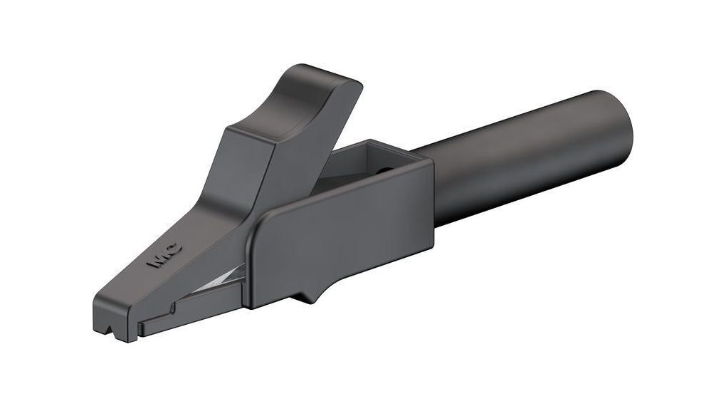 Staubli Crocodile Clip 4 mm Crocodile Clip Connection, Nickel Contact, 15A, Black