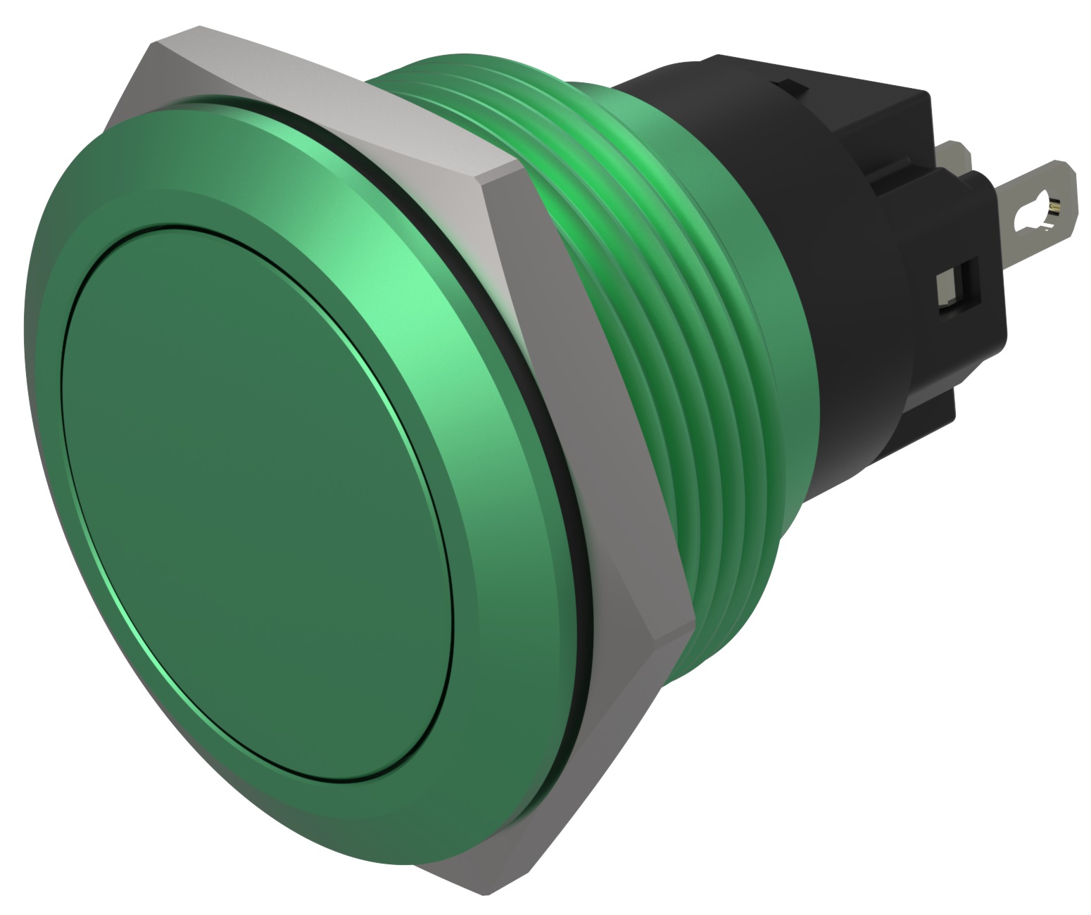 EAO Series 82 Series Illuminated Push Button Switch, Momentary, Flush Mount, 22mm Cutout, SPST, SPST, IP65, IP67