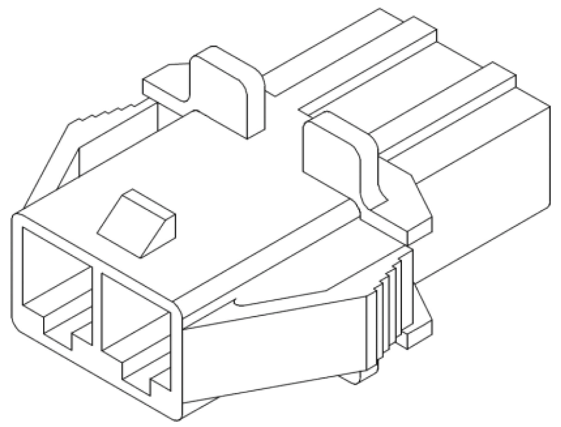 Molex, VersaBlade Male Connector Housing, 6.2mm Pitch, 2 Way, 1 Row