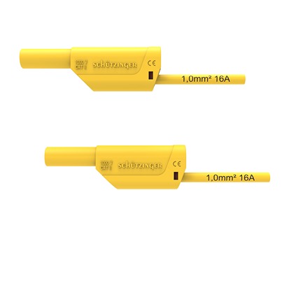 Schutzinger Test lead, 16A, 1kV, Yellow, 100cm Lead Length