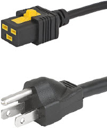 Schurter IEC C19 Socket to Type B US Plug Plug Power Cord, 2m