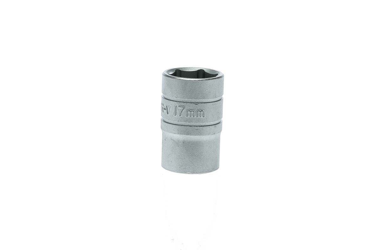 Teng Tools 1/2 in Drive 17mm Standard Socket, 6 point, 38 mm Overall Length