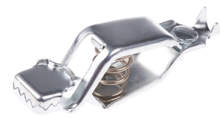 RS PRO Crocodile Clip Crocodile Clip Connection, Zinc-Plated Steel Contact, 40A, Silver