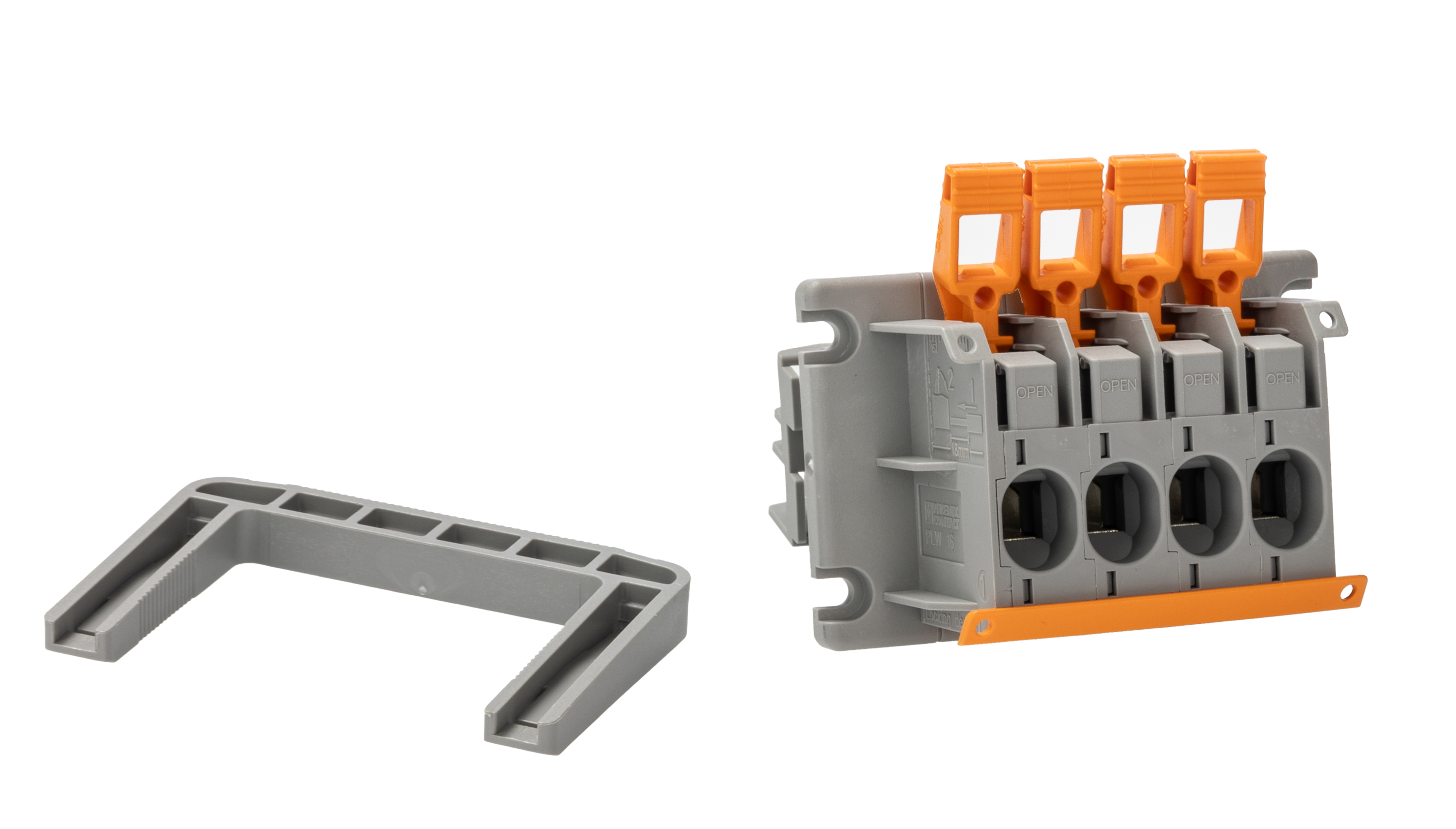 Phoenix Contact PLW 16-6/4-10 Series Feed Through Terminal Block, 4-Contact, 10mm Pitch, Panel Mount, 1-Row, Screw