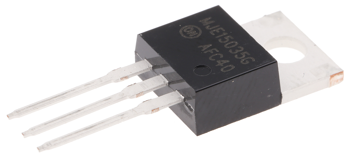 onsemi MJE15035G PNP Transistor, -4 A, -350 V, 3-Pin TO-220AB