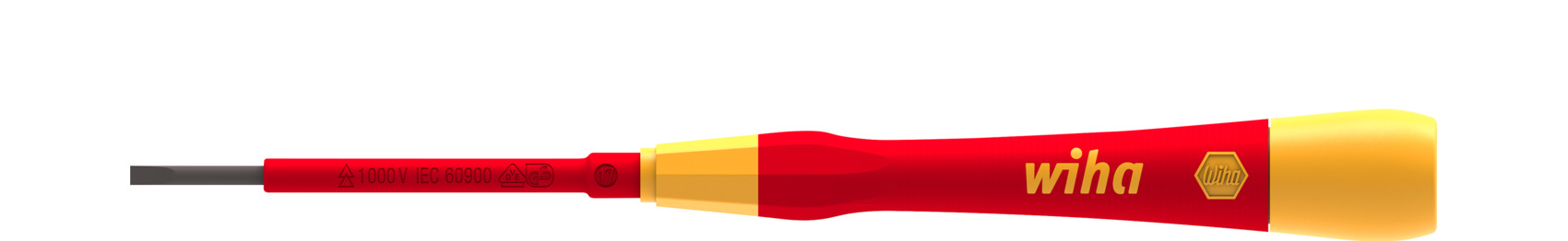 Wiha Slotted  Screwdriver, 2.5 mm Tip, 65 mm Blade, 167 mm Overall