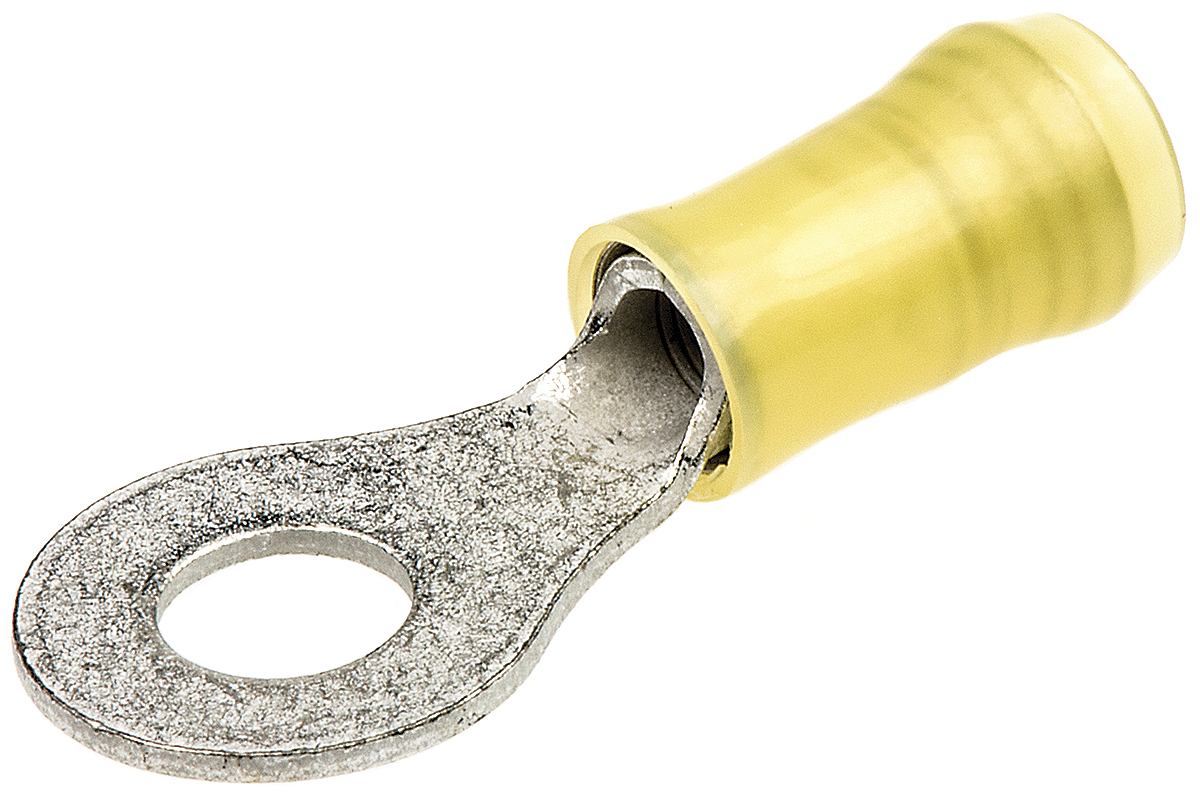 TE Connectivity, PIDG Insulated Ring Terminal, M6 Stud Size, 2.6mm² to 6.6mm² Wire Size, Yellow
