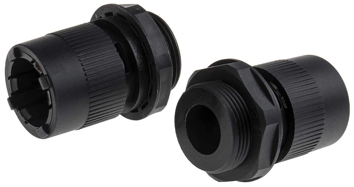 RS PRO Adapter, Conduit Fitting, 20mm Nominal Size, PG21, Nylon 66