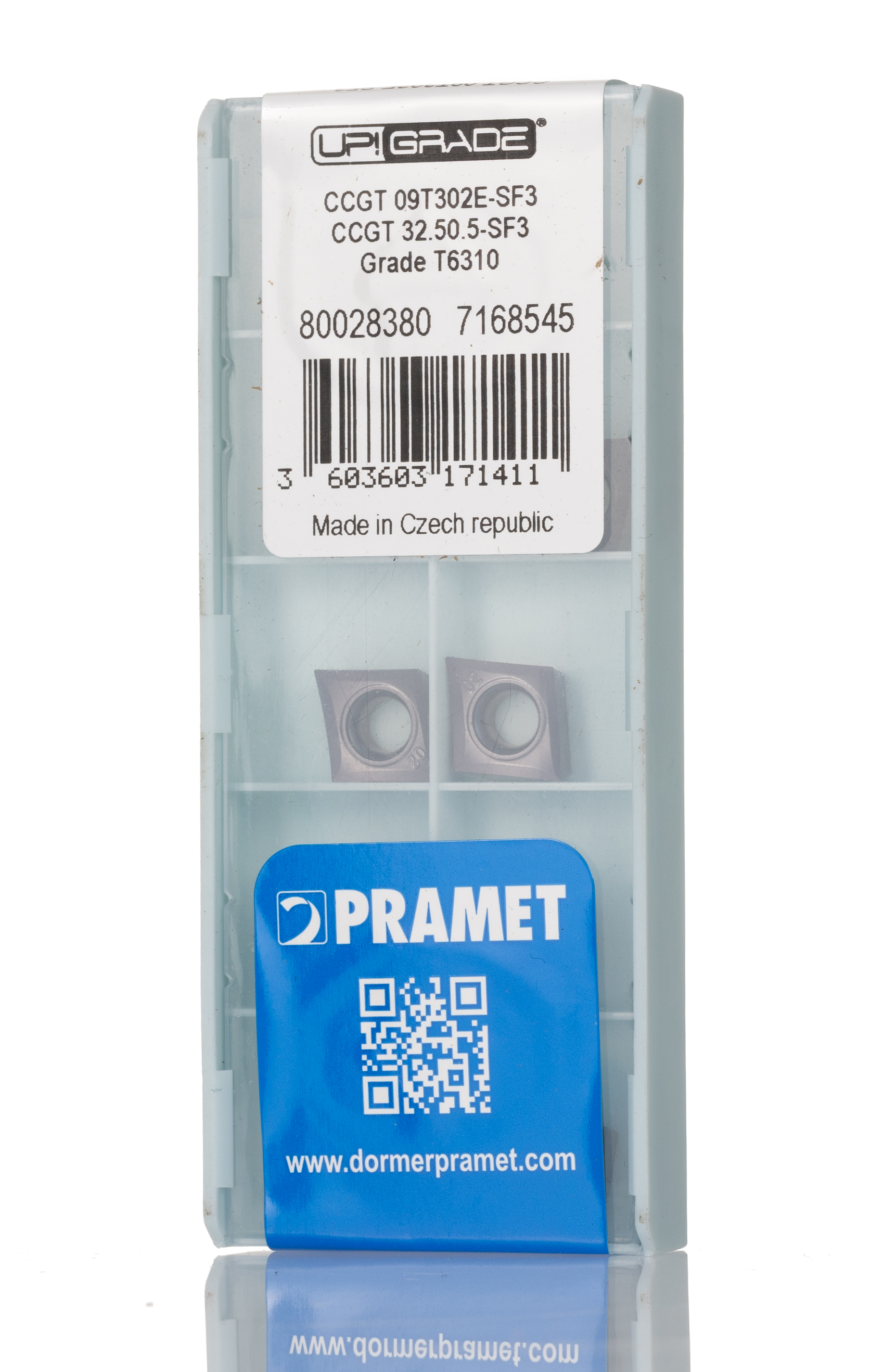 Pramet CCGT Series Lathe Insert for Use with SCLCR 06, 9.525mm Height, 80° Approach, 4.22mm Length