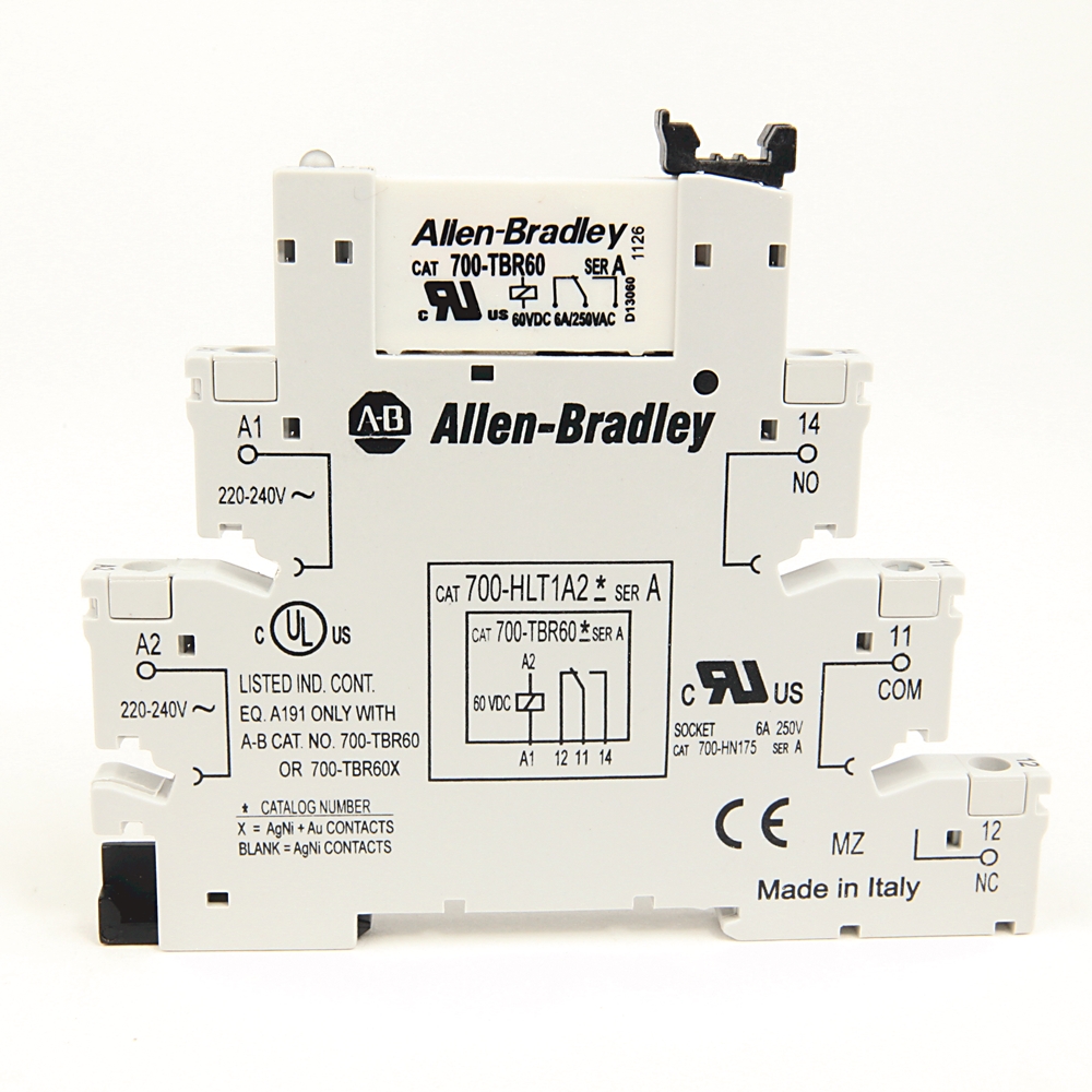 Allen Bradley 700-HLT Series Interface Relay Module, DIN Rail Mount, 24V dc Coil, SPDT, 6A Load