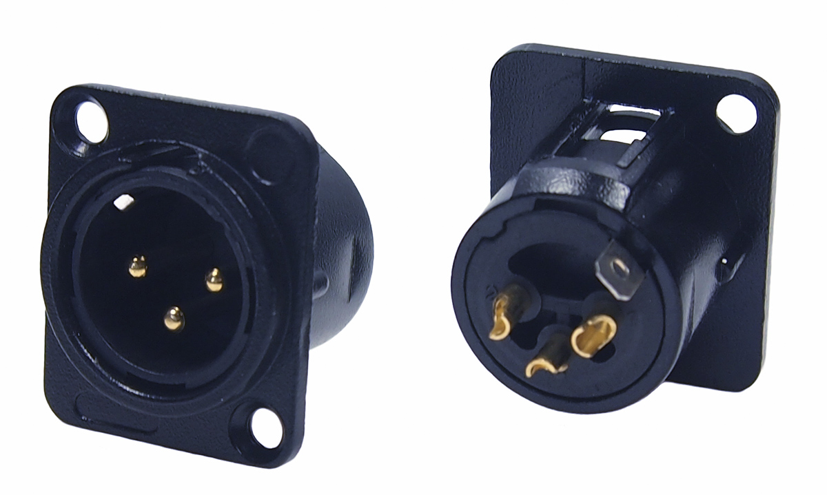 RS PRO Panel Mount XLR Connectors, Male, 1400 (Withstand) V, 3 Way