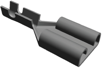 TE Connectivity FASTON .250 Uninsulated Female Spade Connector, Receptacle, 6.35 x 0.81mm Tab Size, 0.3mm² to 0.8mm²