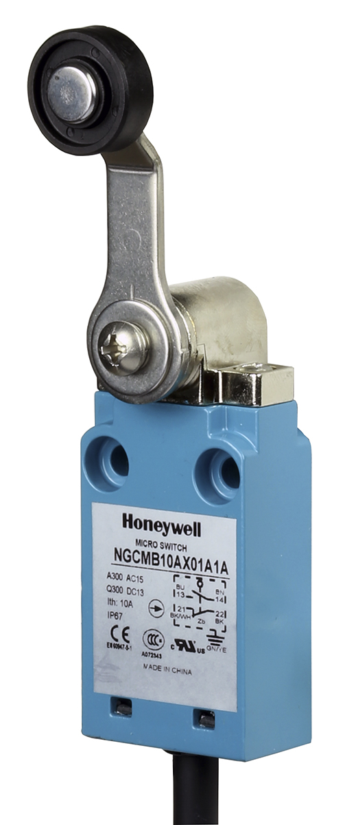 Honeywell NGC Series Roller Lever Limit Switch, 2NO/2NC, IP67, DPDT, Metal Housing, 10mA Max