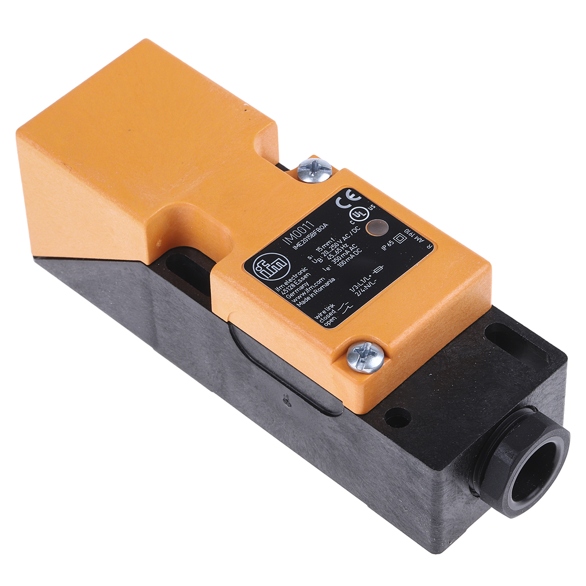ifm electronic Inductive Block Proximity Sensor, 15 mm Detection, 2-Wire NO/NC, 20 → 250 V ac/dc