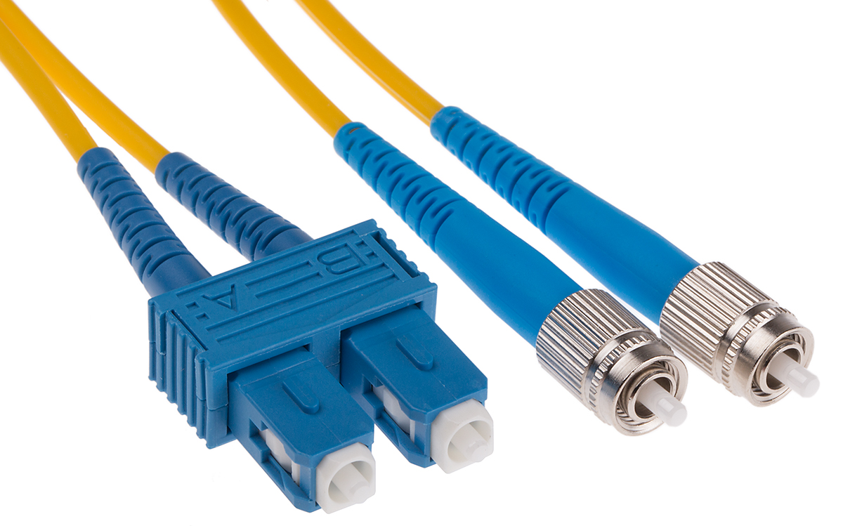 RS PRO FC to SC Simplex Single Mode OS1 Fibre Optic Cable, 9/125μm, Yellow, 5m