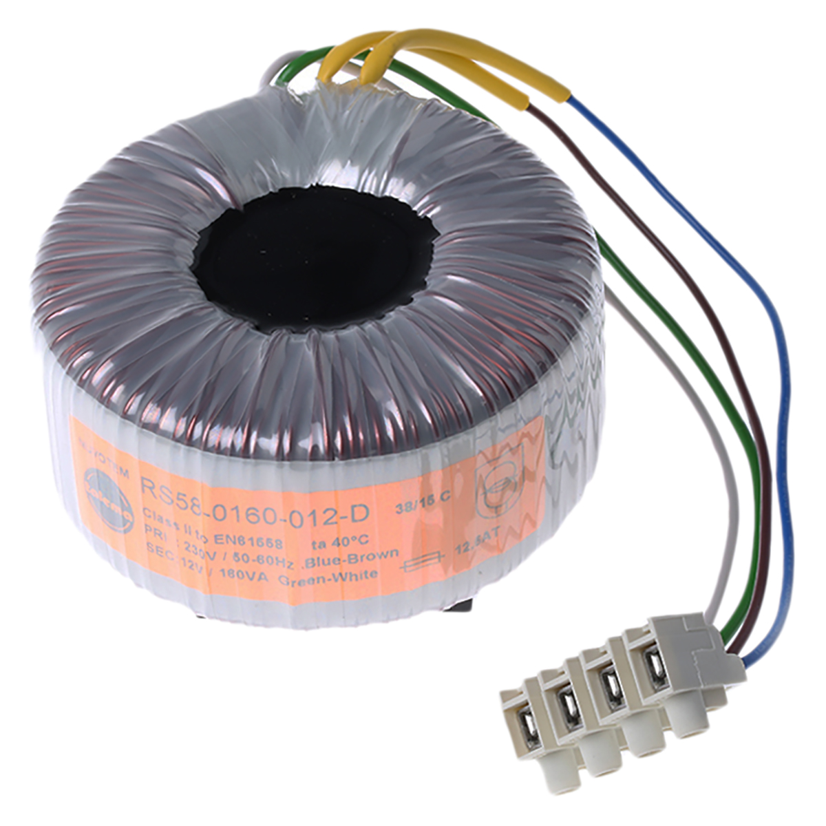 Nuvotem Talema 230V ac, 12V ac Toroidal Transformer, 160VA 1 Output