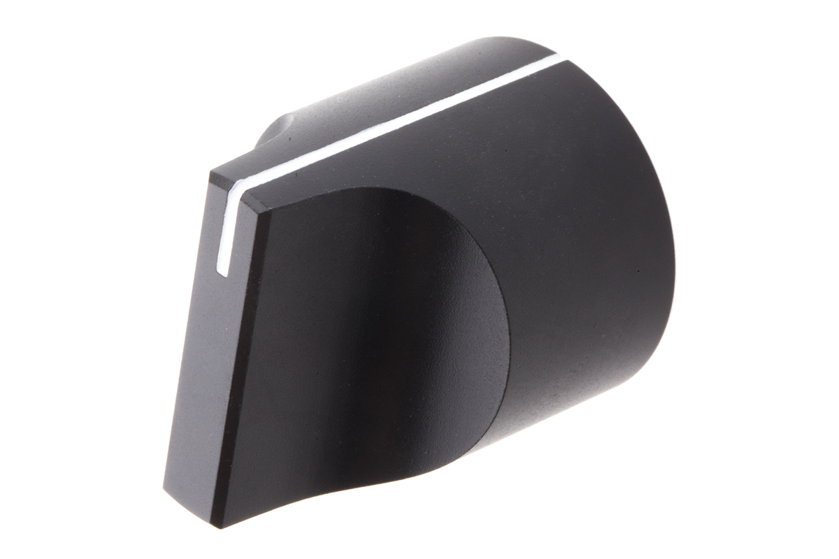RS PRO 22mm Black Potentiometer Knob for 6mm Shaft