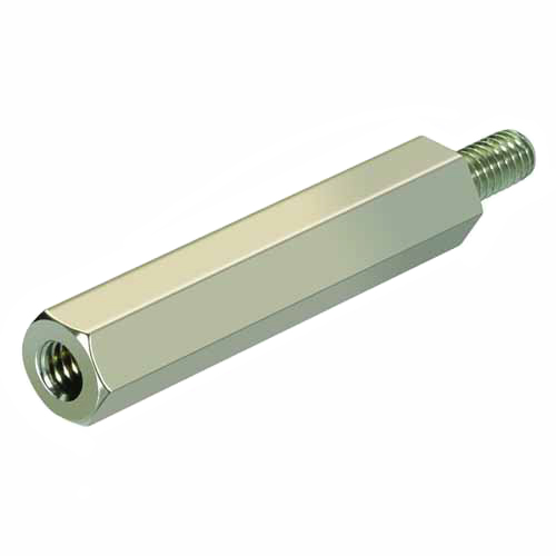 HARWIN Threaded Standoff, M4 x 0.7 Thread, 10mm Body, Brass, Male/Female, 8mm Stud