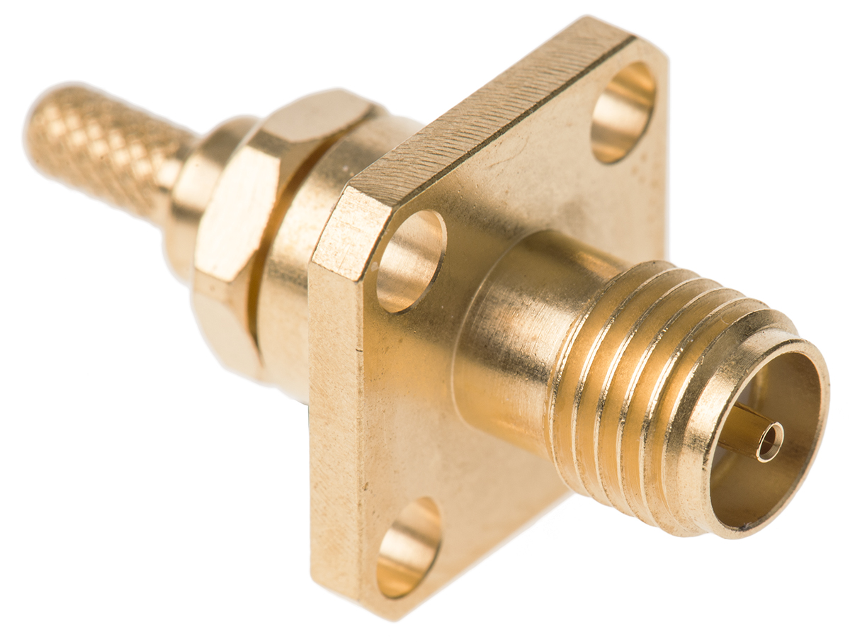 Radiall, Jack Flange Mount SMA Connector, 50Ω, Crimp Termination, Straight Body
