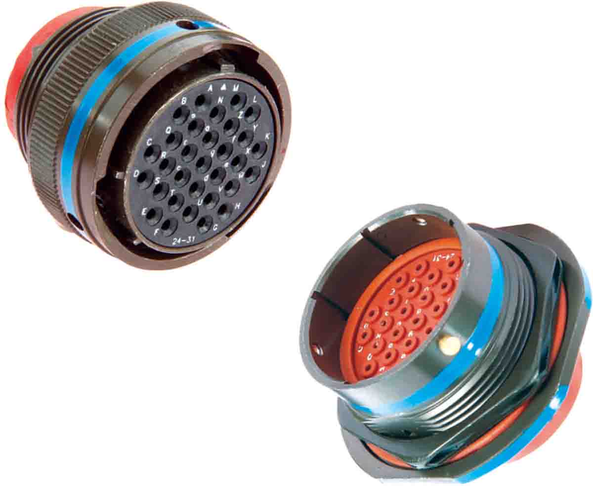 Amphenol IndiaSeries 2,  10 Way Wall Mount Connector Receptacle, Pin Contacts,Shell Size 12, Threaded, MIL-DTL-26482