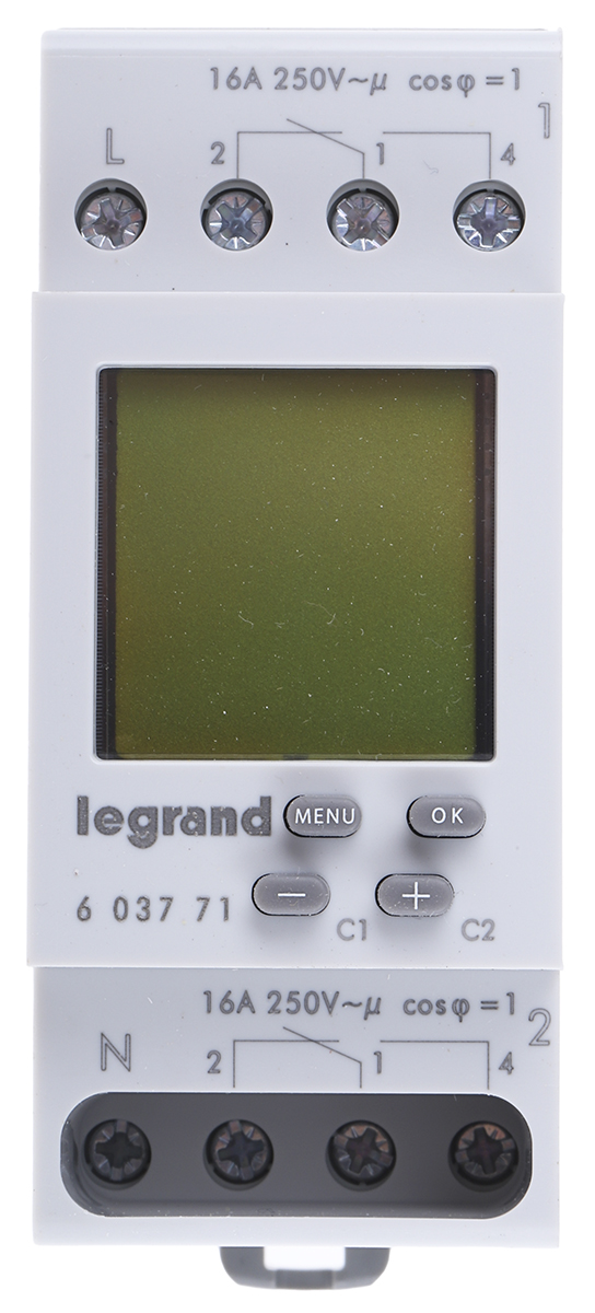 Legrand Digital DIN Rail Time Switch 230 V ac, 2-Channel
