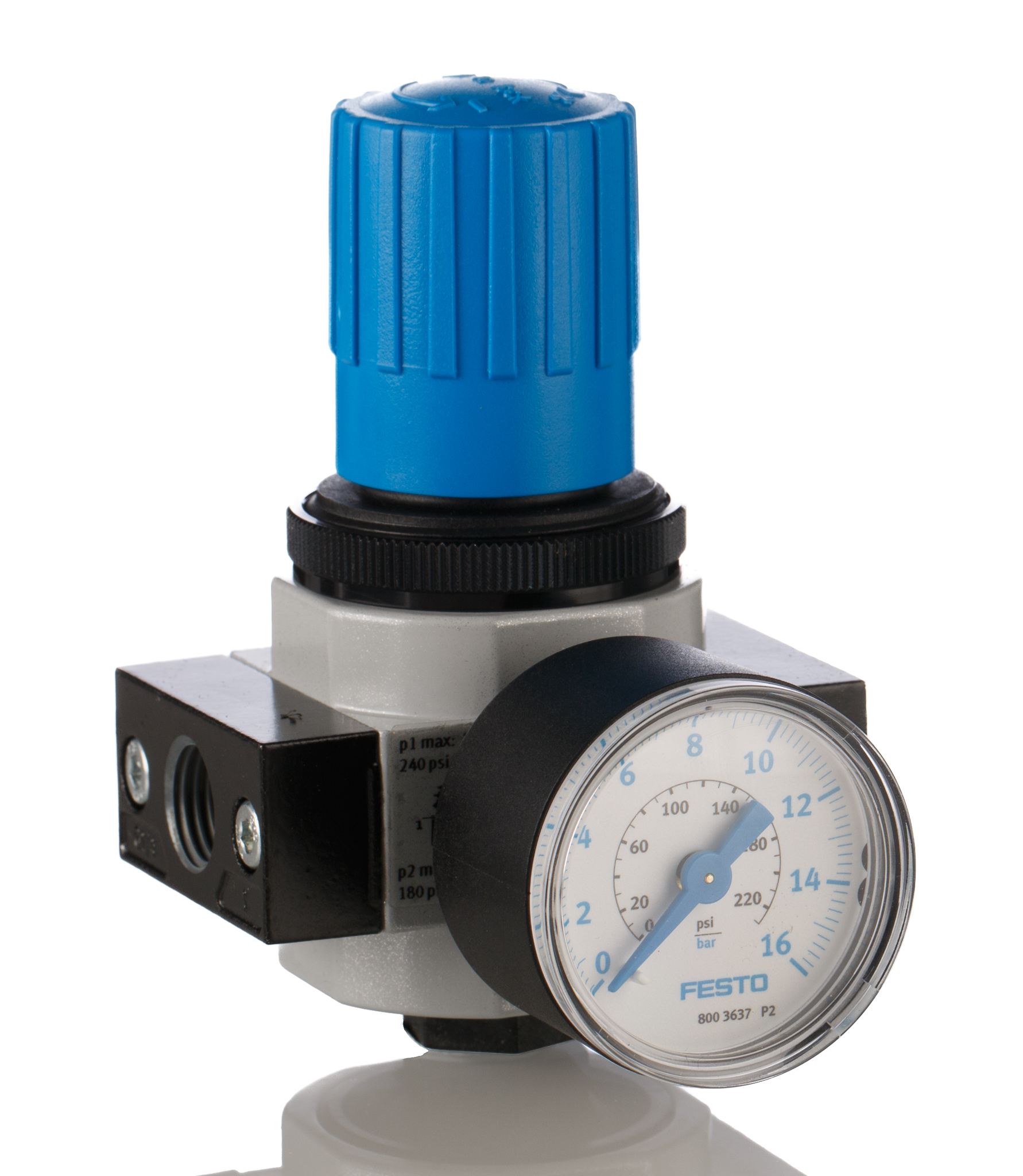 Festo G 1/4 Pneumatic Regulator - 0.5bar to 12bar, 1/4 in, 16bar max. input, 192300