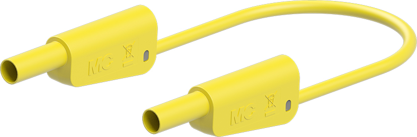 Staubli Test lead, 32A, 1kV, Yellow, 2m Lead Length