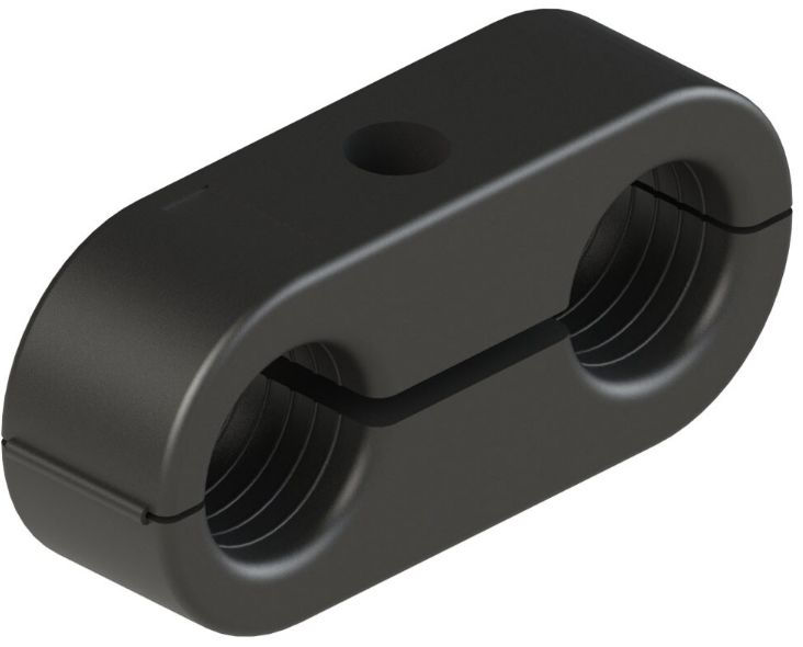 Parker Double Hydraulic Pipe Clamp for 10mm tube, ROND210X