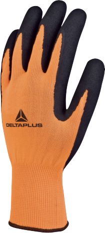 Delta Plus APOLLON VV733 Black, Orange Polyester Work Gloves, Size 9, Latex Coating