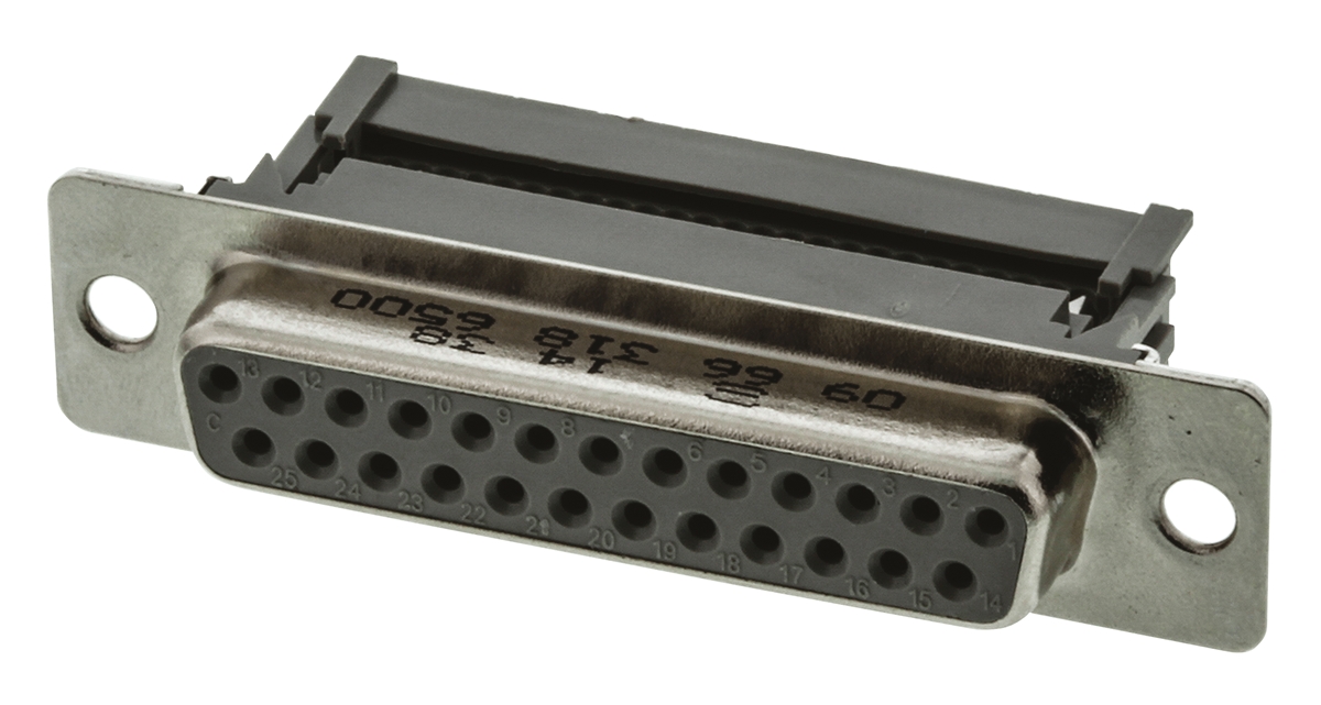 HARTING 25 Way Right Angle Cable Mount D-sub Connector Socket, 2.77mm Pitch
